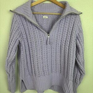 Aerie Lilac Turtleneck Oversized Sweater